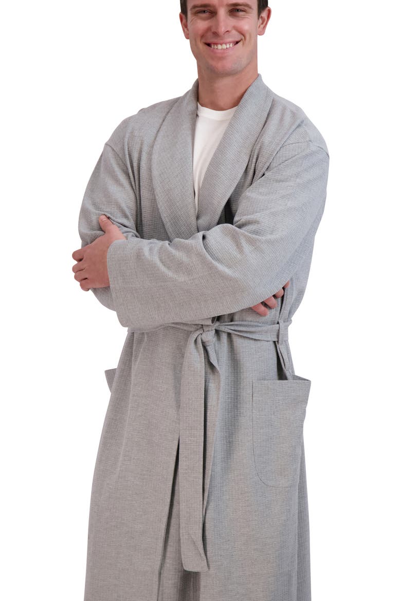 Waffle Knit Robe, Alternate, color, GREY