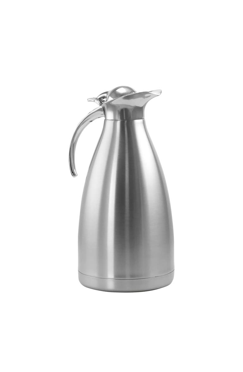 Megachef 2L Deluxe Stainless Steel Thermal Beverage Carafe for Coffee and Tea, Alternate, color, Silver