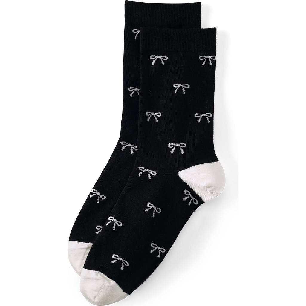 Lands' End 1-pack Novelty Crew Socks In Black