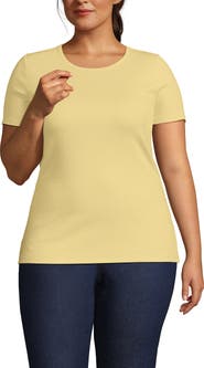 Lands' End Plus Size Micro Rib T-Shirt