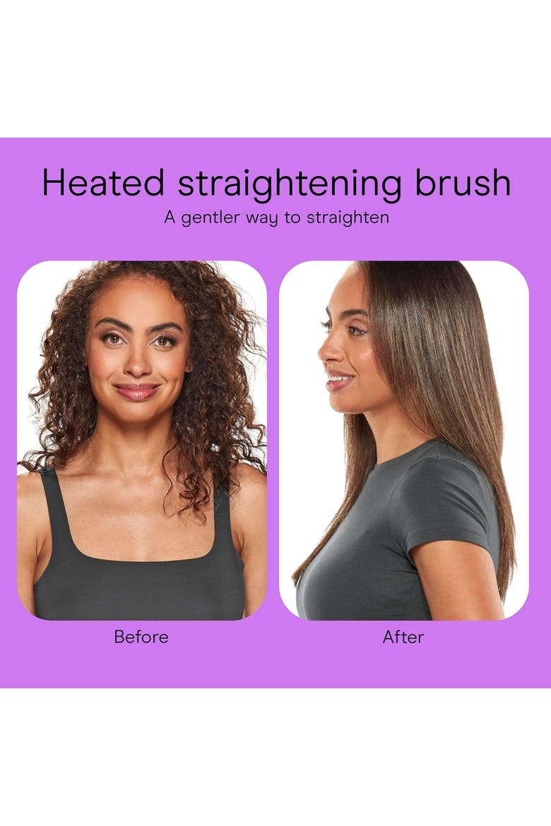 Double Ceramic Heated Straight Brush, Alternate, color, Black