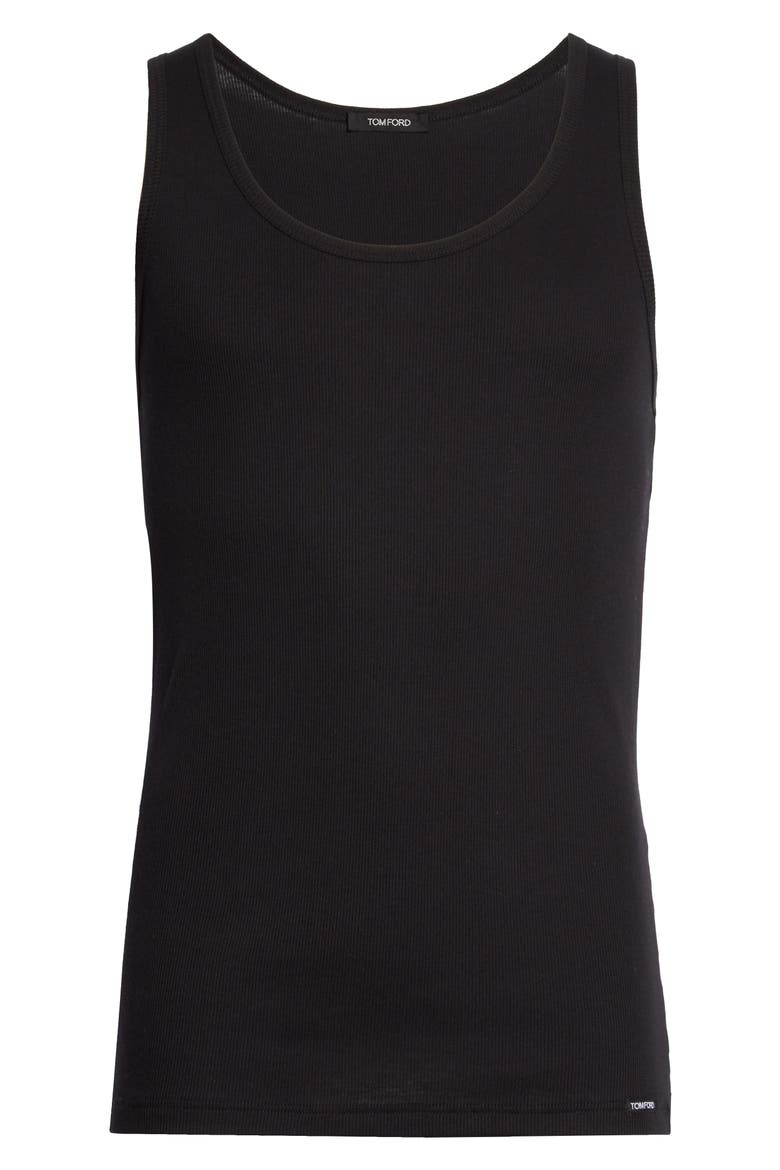 Ribbed Muscle Tank, Alternate, color, BLACK