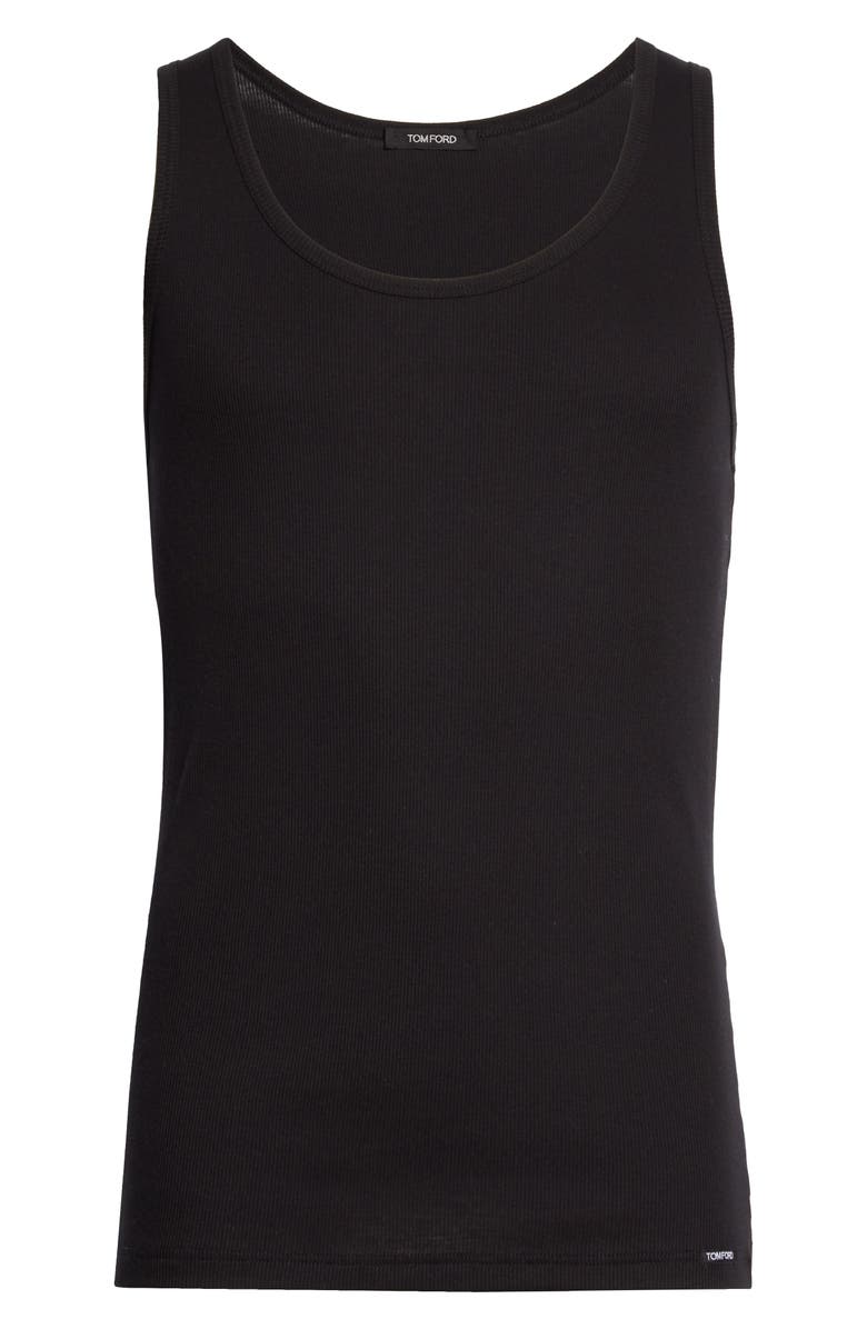 TOM FORD Ribbed Muscle Tank, Alternate, color, Black