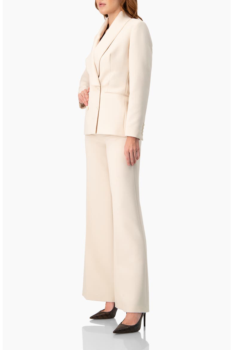 Double-Breasted Blazer with Smooth Finish, Alternate, color, Ivory