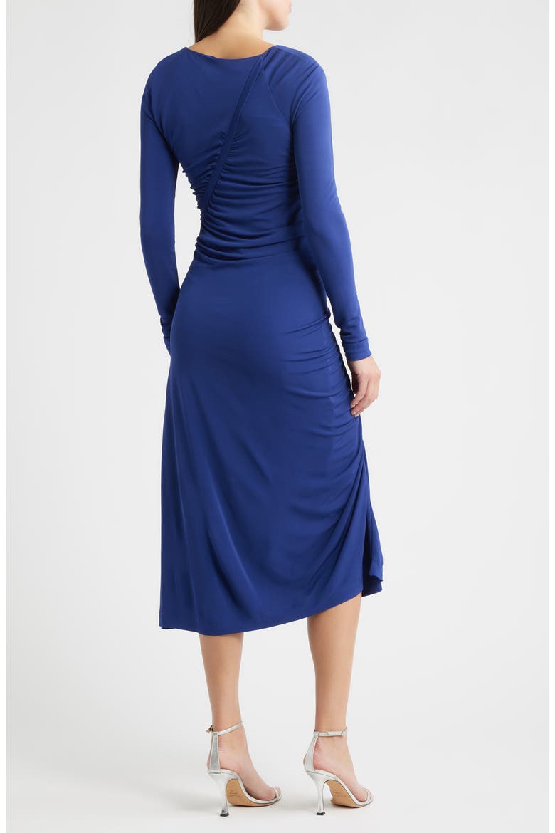 Ruched Long Sleeve Dress, Alternate, color, TURQ/AQUA