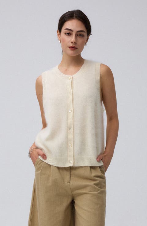 Brushed Wool-blend Vest