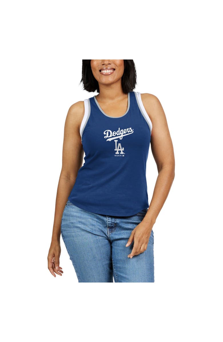 WEAR by Erin Andrews Women's WEAR by Erin Andrews Royal Los Angeles Dodgers Colorblock Racerback Tank Top, Alternate, color, Royal