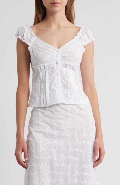 Embroidered Cotton Button-Up Shirt