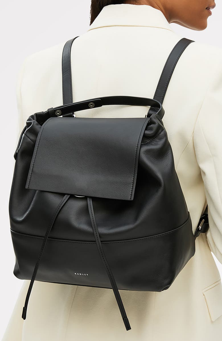 Radley The Medium Portobello Leather Backpack, Alternate, color, Black