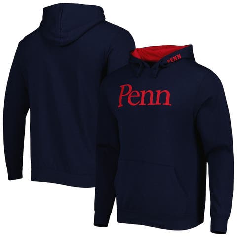 Men's Colosseum Navy Pennsylvania Quakers Team Arch and Logo Pullover Hoodie