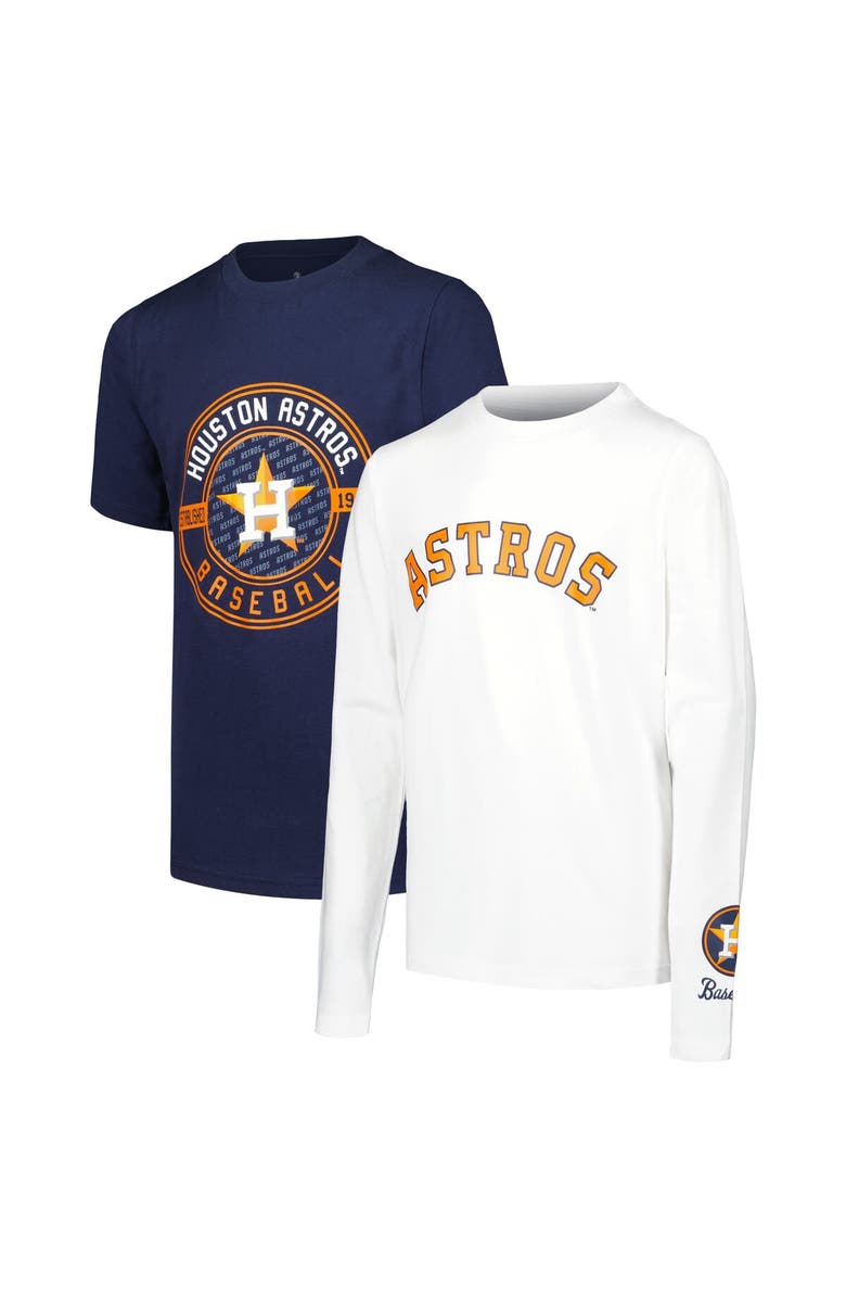 STITCHES Youth Stitches Navy/White Houston Astros T-Shirt Combo Set, Main, color,