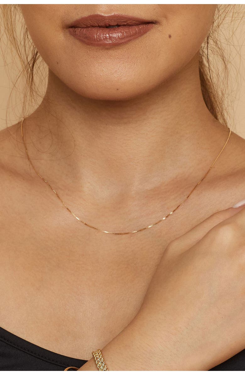 Oradina 14K Gold Bodega Box Chain, Alternate, color, White Gold