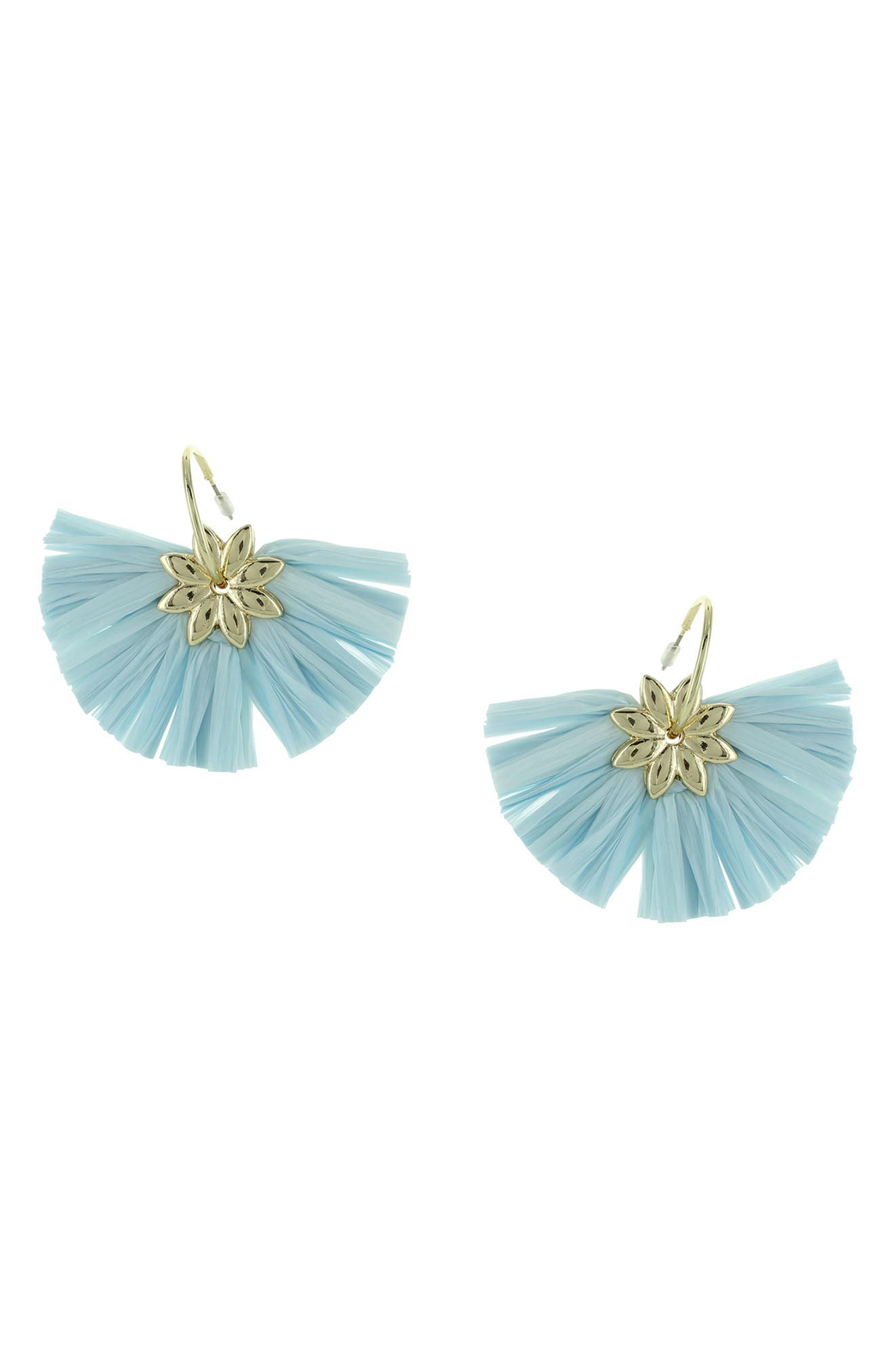 OLIVIA WELLES Gold Plated Jade Raffia Drop Earrings