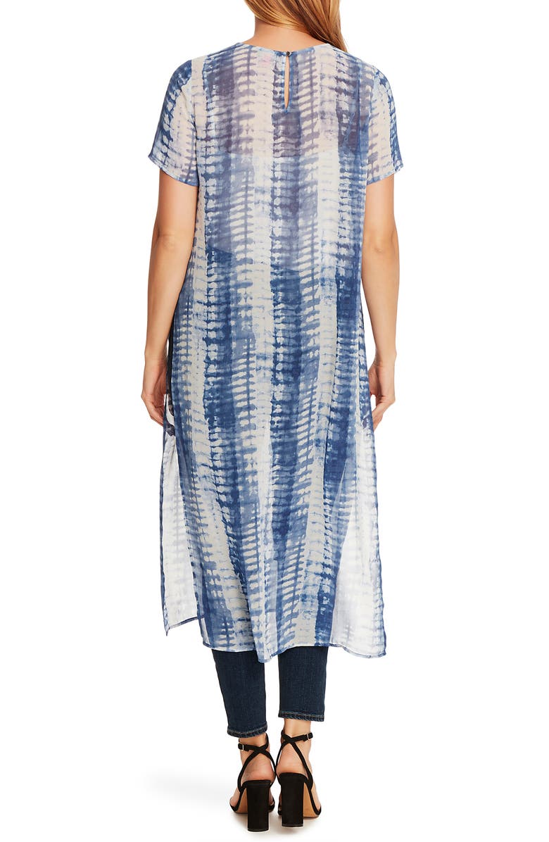 Vince Camuto Shibori Chiffon Tunic Top, Alternate, color,