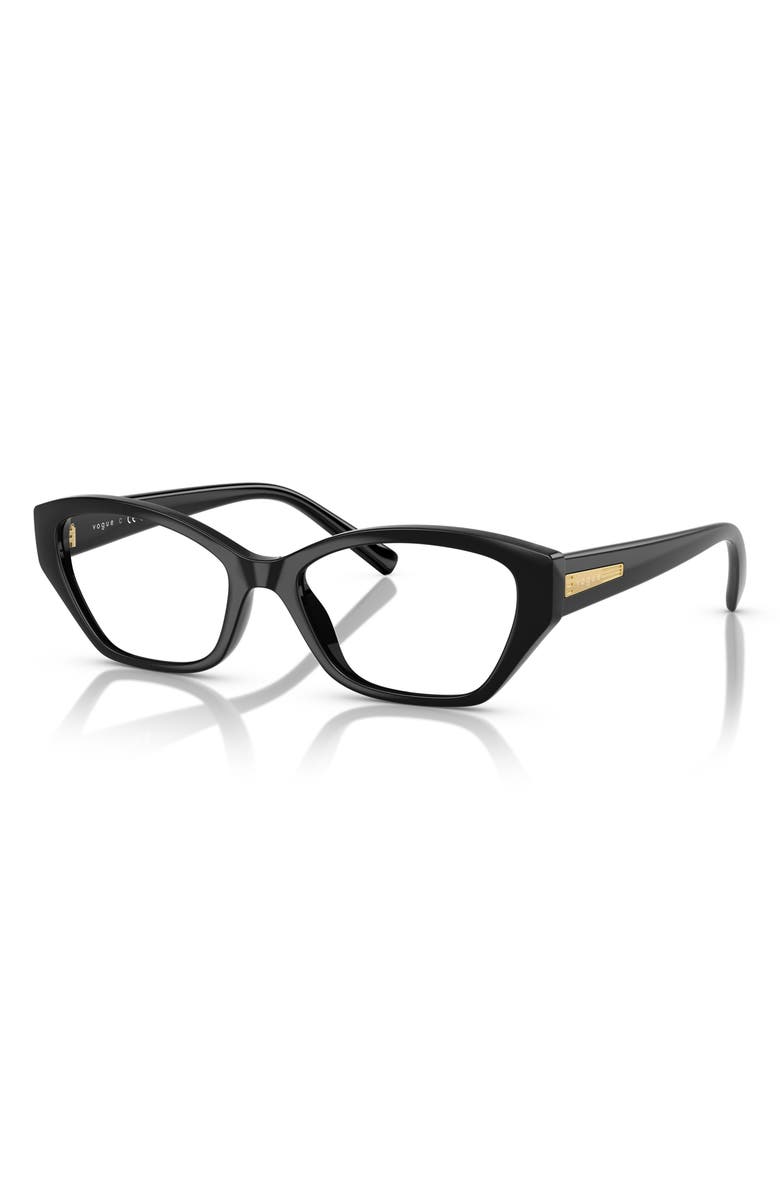VOGUE 53mm Cat Eye Optical Glasses, Alternate, color, Black