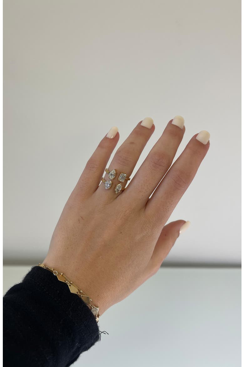 Fancy 4-Stone Lab Created Diamond Ring, Alternate, color, 18K YELLOW GOLD