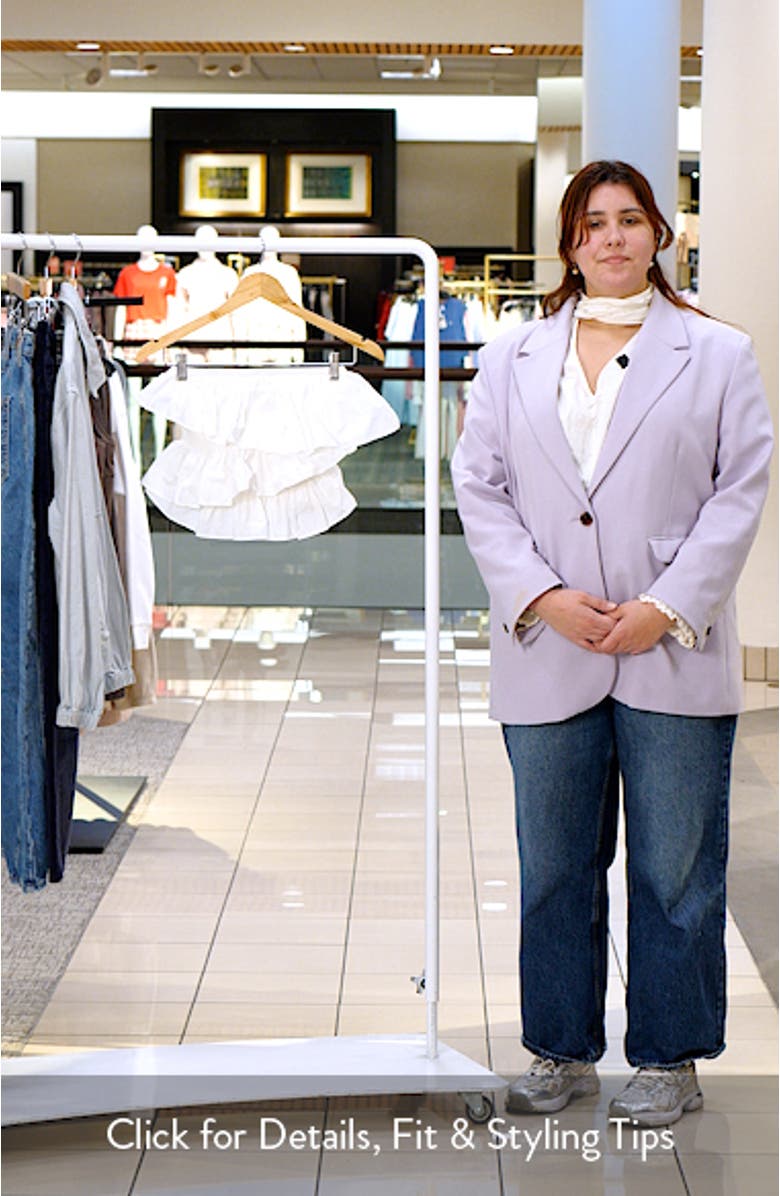 Mixed Media Ruffle Strapless Rib Tube Top, sales video thumbnail