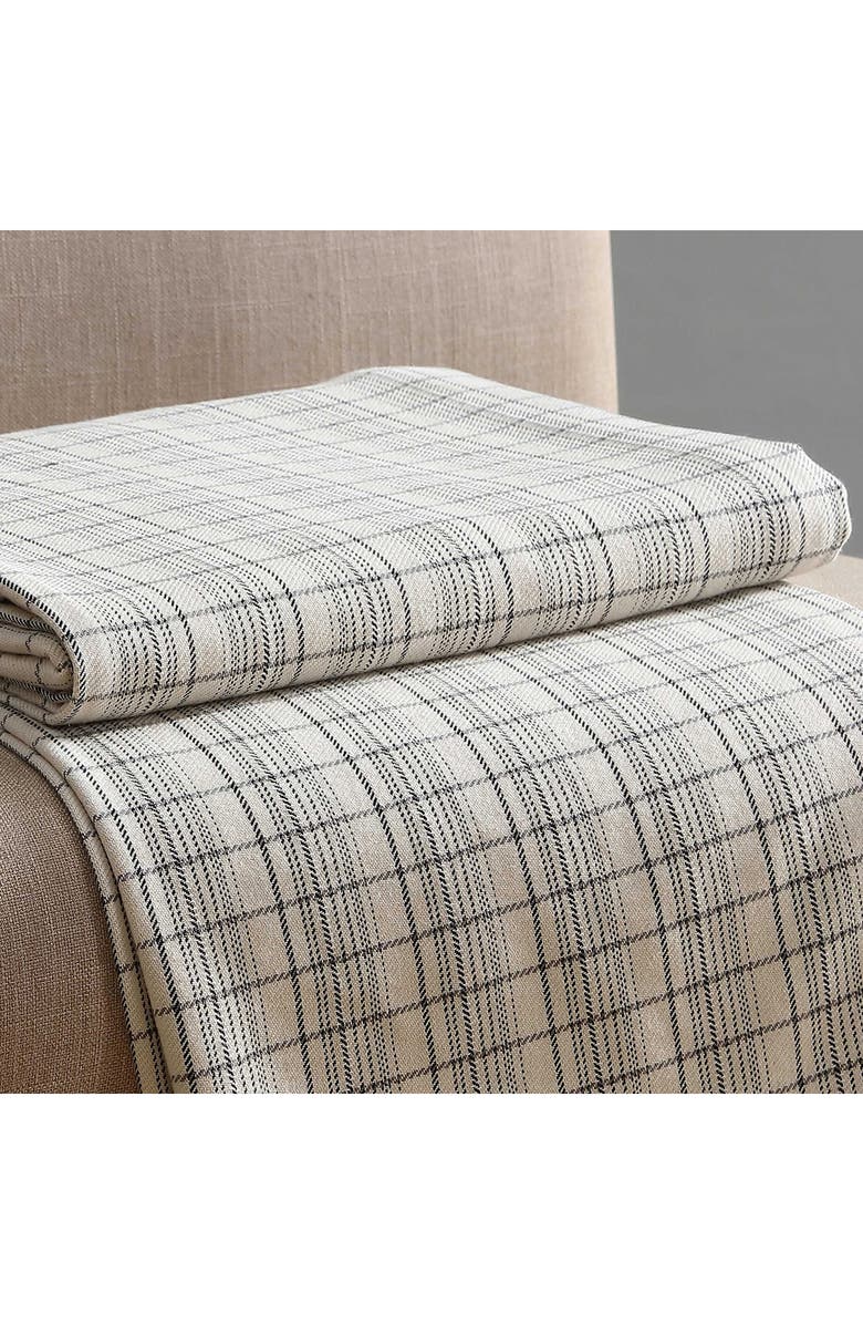 Calvin Klein Dot Dash Plaid Bed Blanket, Alternate, color, Medium Beige