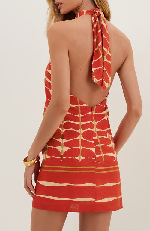 Vix Swimwear Agni Aster Cotton Cover-up Minidress In Red