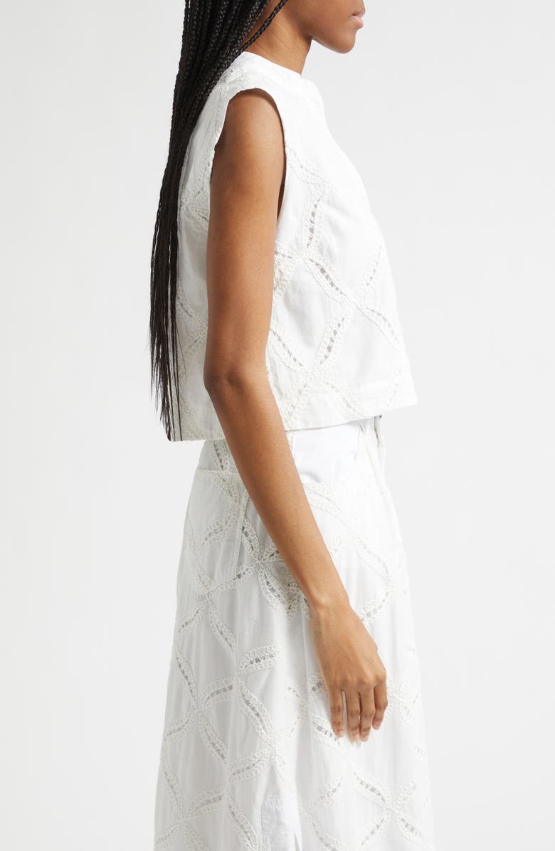Derek Lam 10 Crosby Tilda Embroidered Sleeveless Top, Alternate, color, 