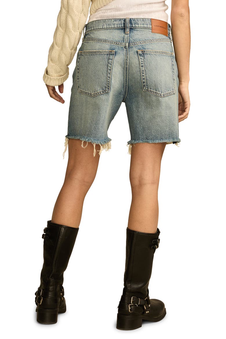 '90s Loose Cutoff Denim Shorts, Alternate, color, RIPPED BLUE WASH