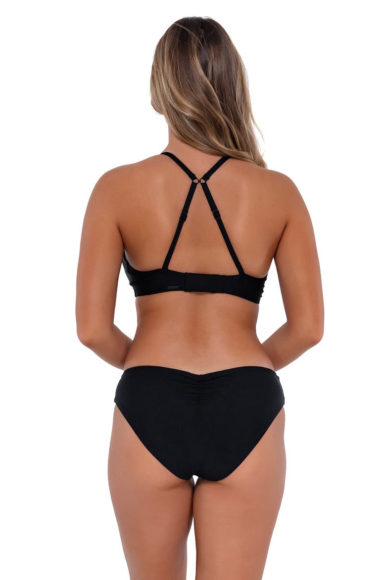 Kauai Keyhole Bikini Swimsuit Top - F Cup, Alternate, color, Black