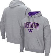 COLOSSEUM Men's Colosseum Heather Gray Washington Huskies Arch & Logo 3.0 Pullover Hoodie