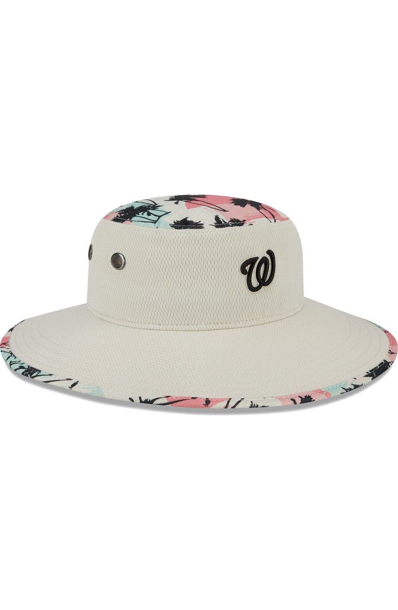 New Era Men's New Era Natural Washington Nationals Retro Beachin' Bucket Hat, Alternate, color, 
