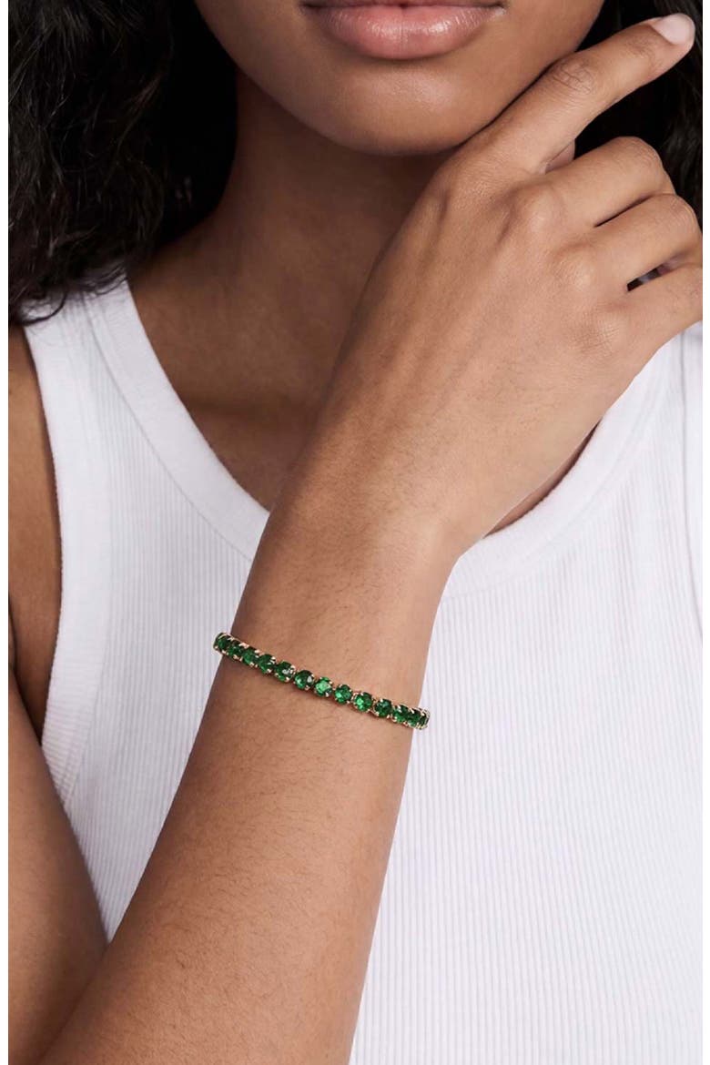 Adjustable Cubic Zirconia Bracelet, Alternate, color, GREEN