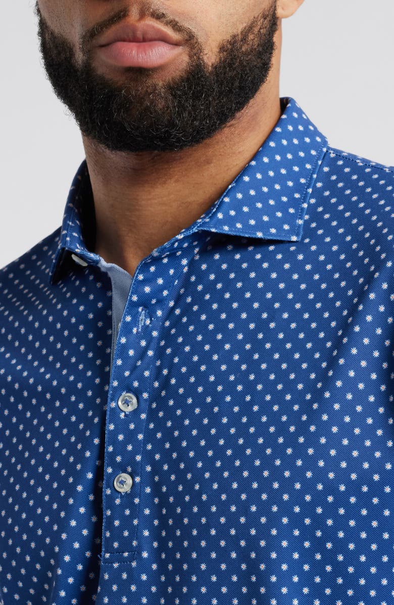 johnnie-O Daisy Neat Floral PREP-FORMANCE Golf Polo, Alternate, color, Lake