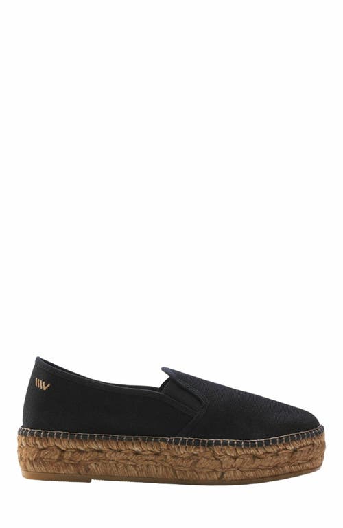 VISCATA Castell Canvas Espadrille Platforms in Black  product