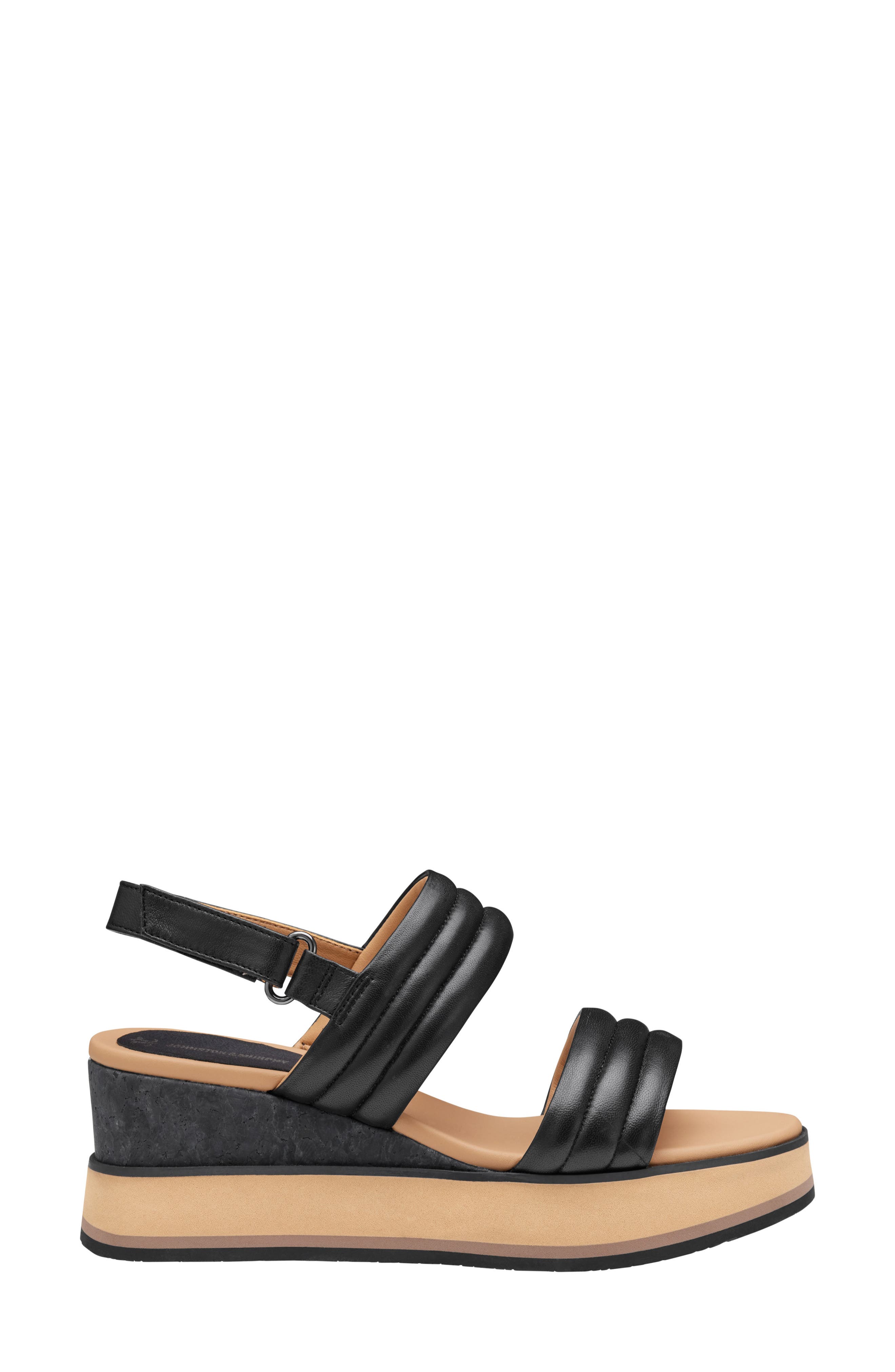 Colleen Wedge Sandal, Alternate, color, BLACK GLOVE LEATHER