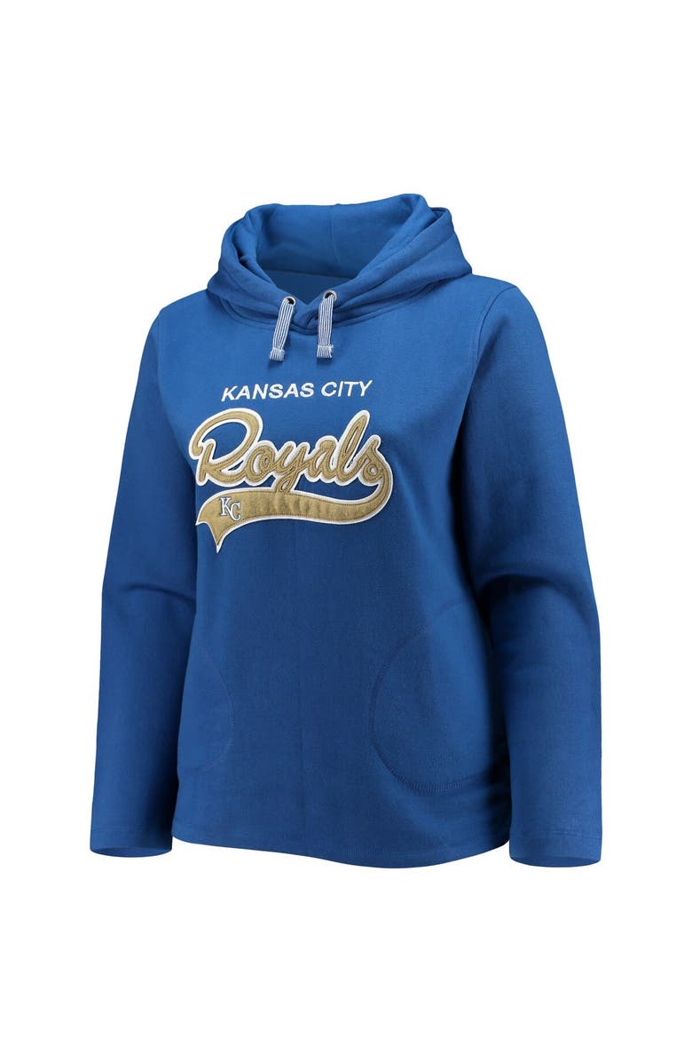 SOFT AS A GRAPE Women's Soft as a Grape Royal Kansas City Royals Plus Size Side Split Pullover Hoodie, Alternate, color, Royal