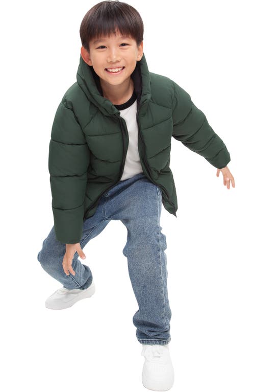 Rokka&rolla Kids' Shield Puffer Jacket In Green
