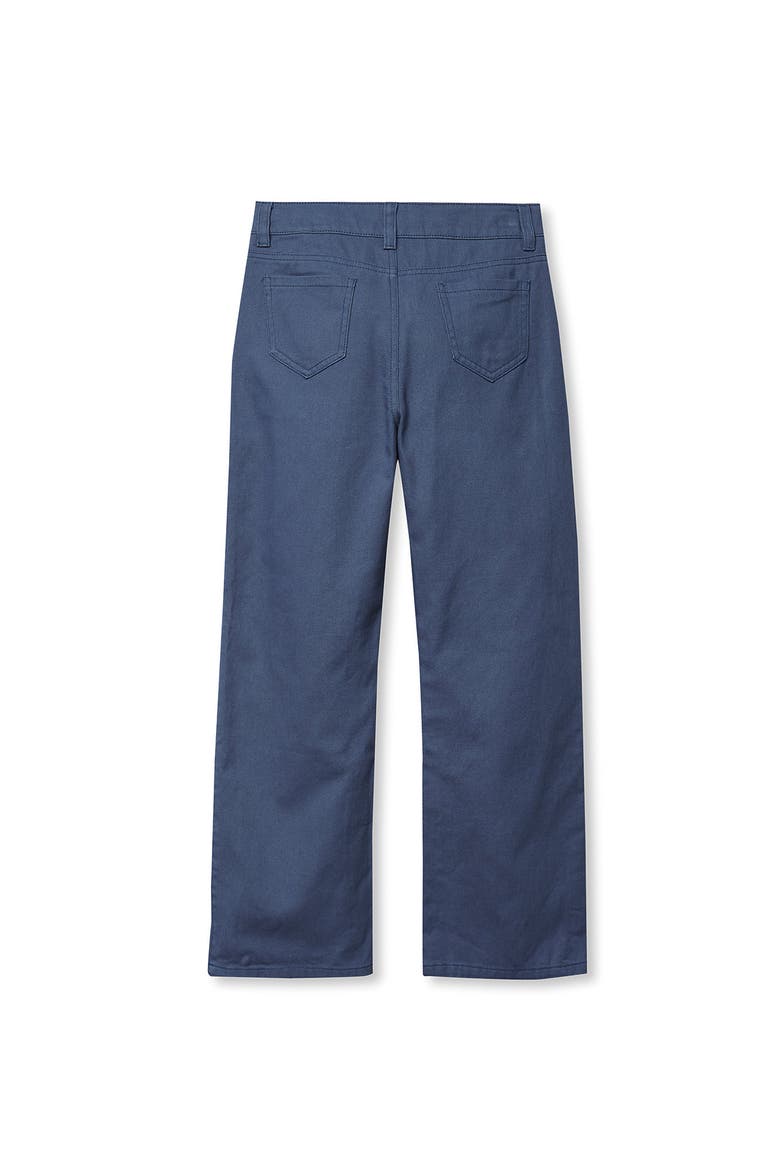 Girls Wide Leg Twill Pants, Alternate, color, Dark Blue/Gray