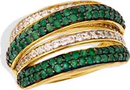 SAVVY CIE JEWELS Semiprecious Stone & White Sapphire Crossover Ring