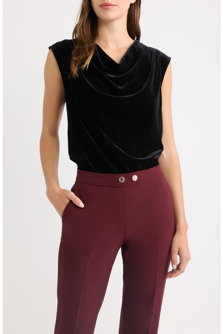 Pleated Cowl Neck Top, Main, color, ANNE BLACK