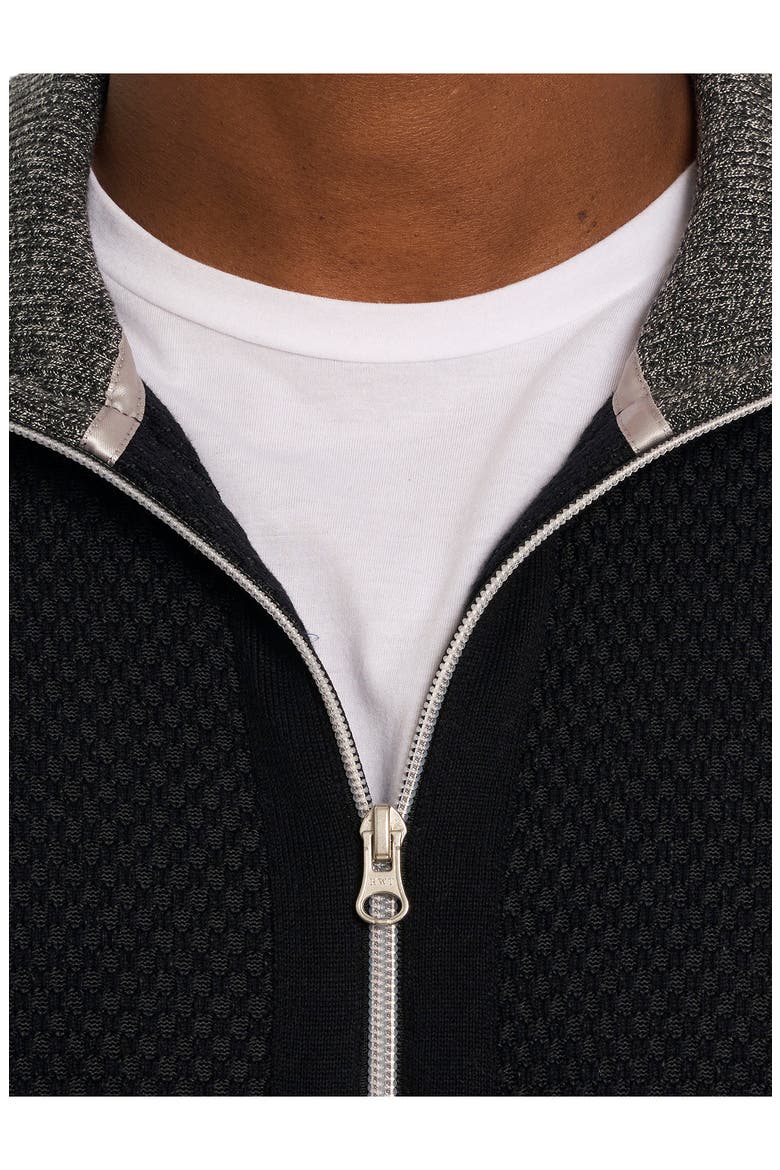 Buzz Cotton Zip Sweater, Alternate, color, BLACK