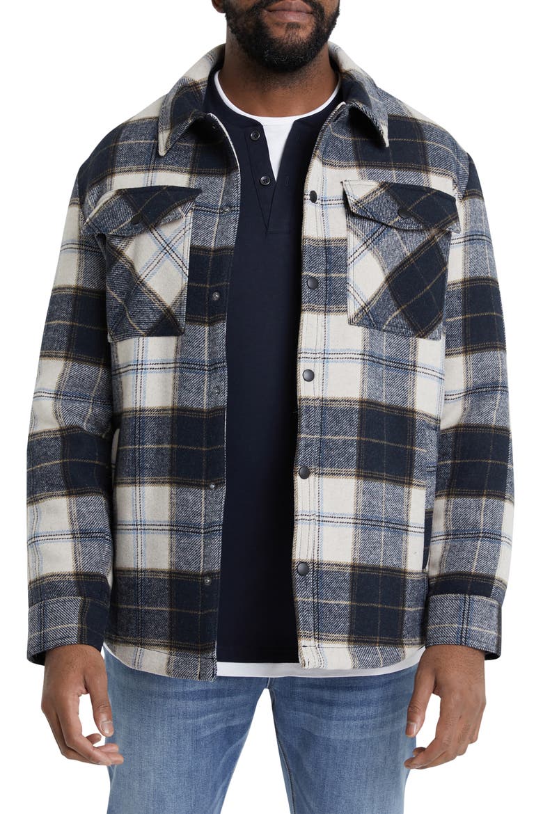 Montana Check Shacket , Main, color, NAVY