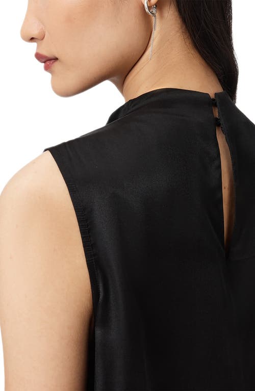 Allsaints Herela Tie Neck Sleeveless Satin Top In Black