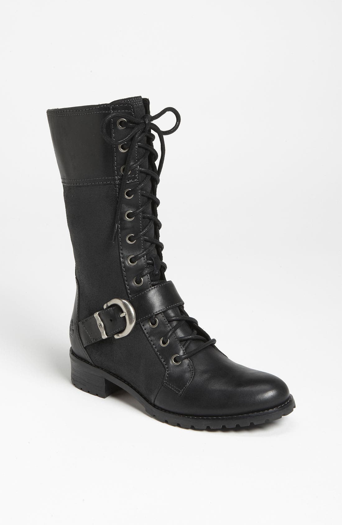 EARTHKEEPER BETHEL BUCKLE MID LACE BOOT, Main, color, BLACK