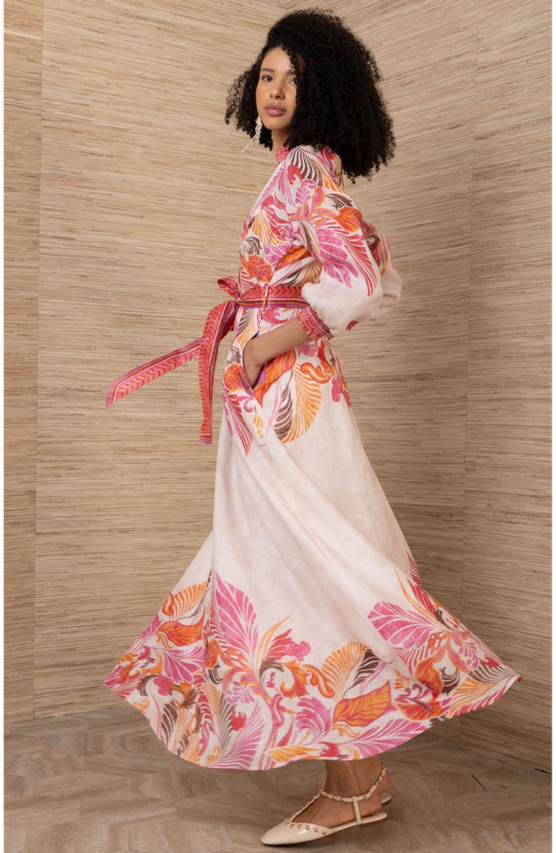 Hale Bob Belize Linen Maxi Dress, Alternate, color, Pink