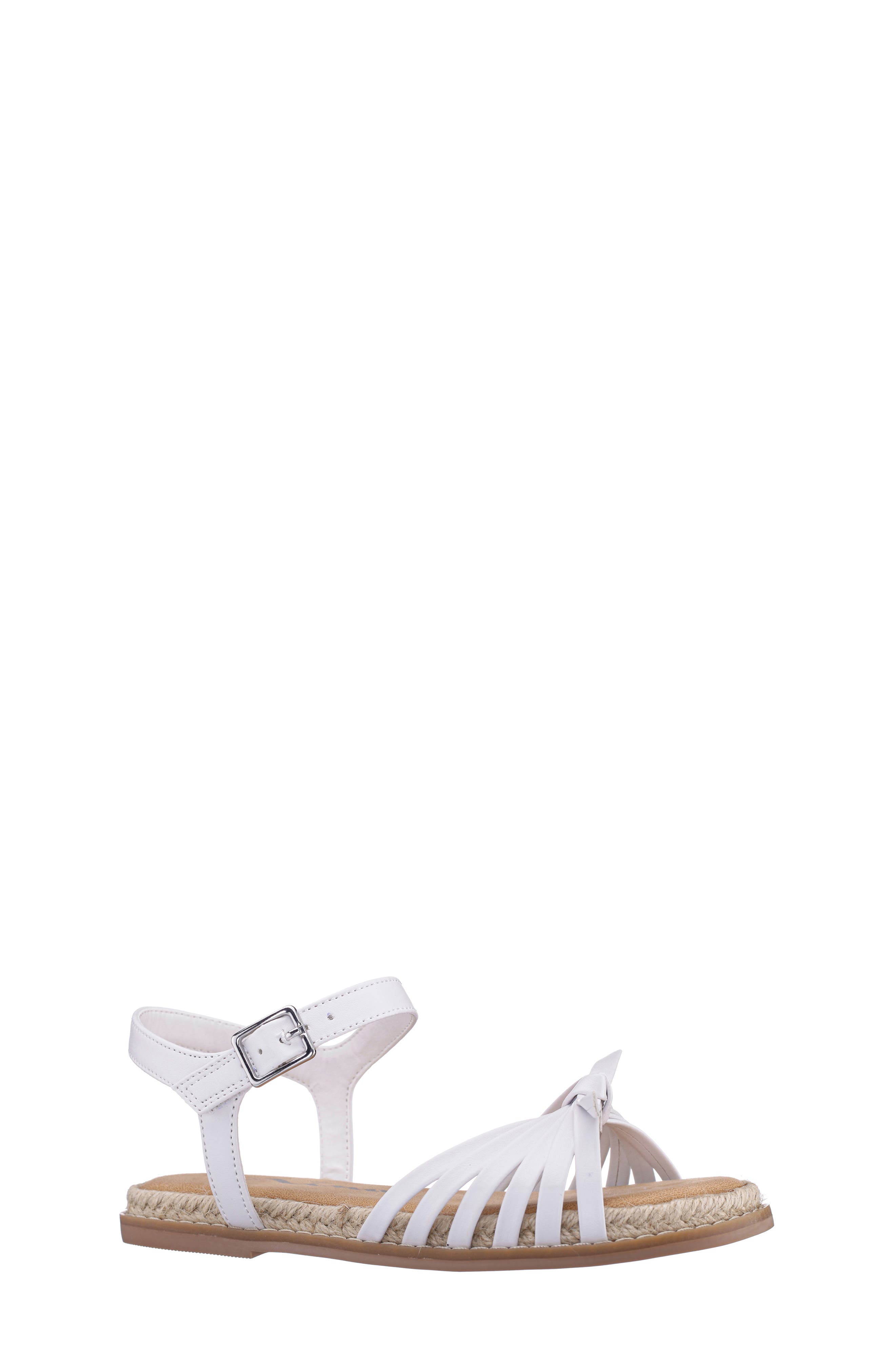 Nina Kids' Alisia Espradille Ankle Strap Sandal, Main, color, White Smooth