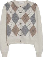 Johnstons of Elgin Clan Argyle Plaid Cashmere Cardigan