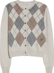 Johnstons of Elgin Clan Argyle Plaid Cashmere Cardigan