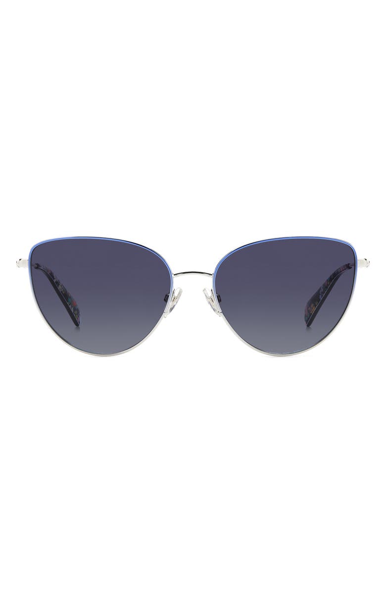 Kate Spade New York 55mm hailey/g/s cat eye sunglasses, Main, color, Pall Blue/ Grey Shaded