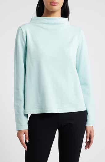 Eileen Fisher Funnel Neck Long Sleeve Boxy Top