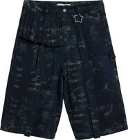 Desigual x Collina Strada Batik Pattern Denim Bermuda Shorts