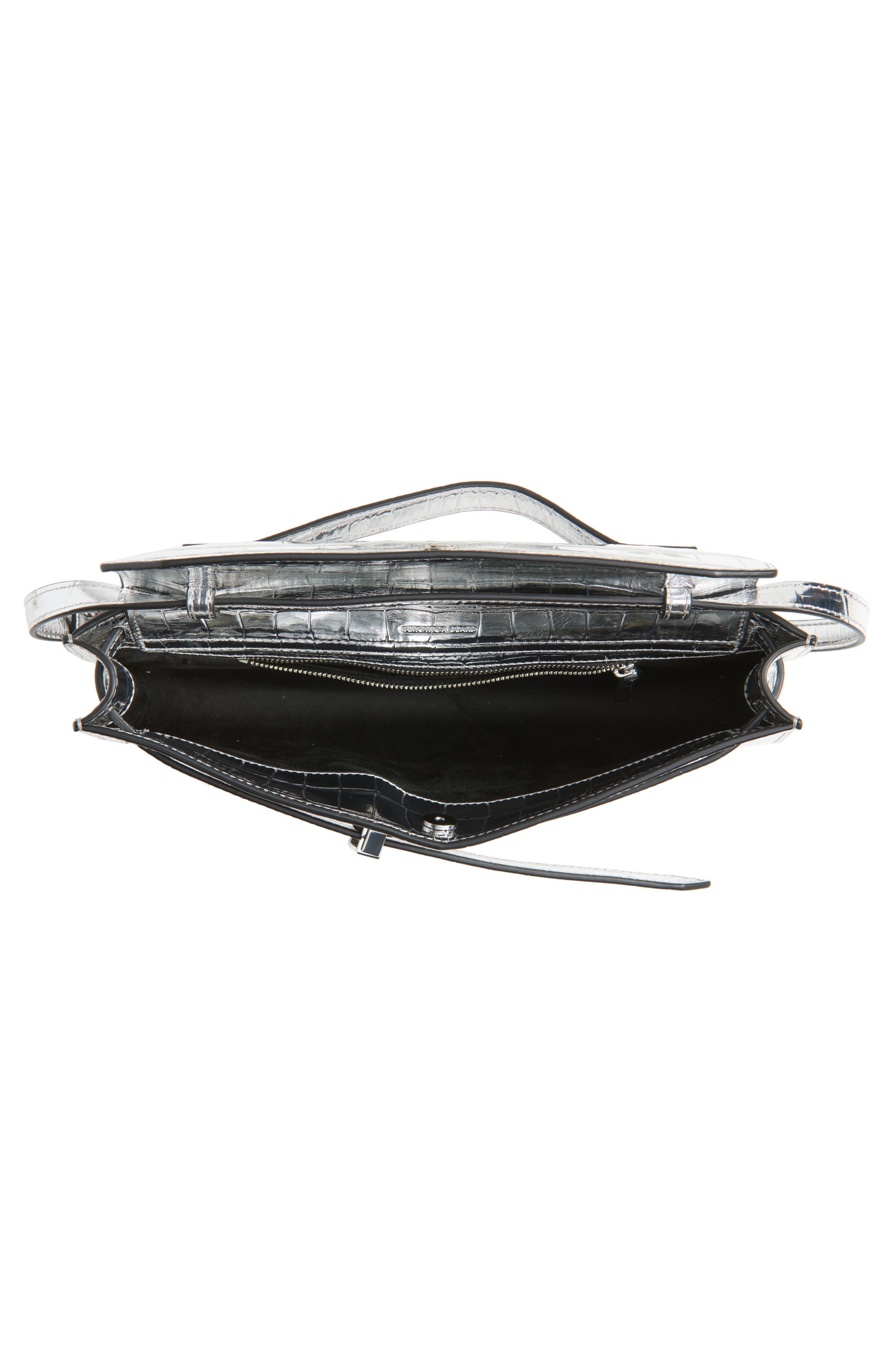 Croc Embossed Dash Clutch, Alternate, color, SILVER
