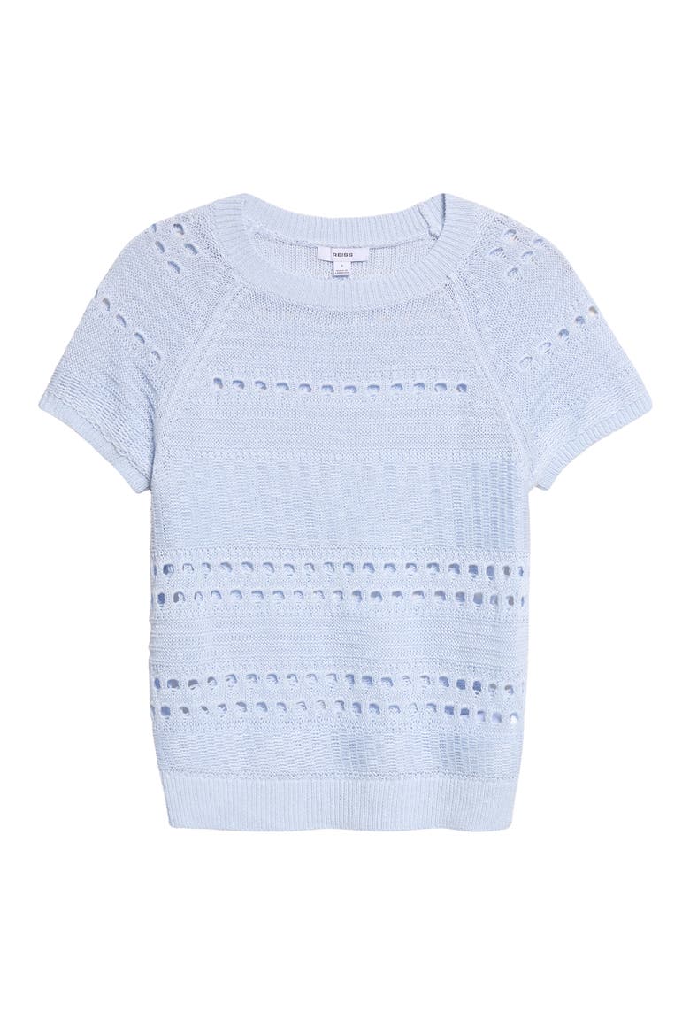 Chloe Raglan Sleeve Semisheer Linen Sweater, Alternate, color, LIGHT BLUE